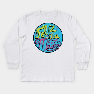 lettering dia de la madre Kids Long Sleeve T-Shirt